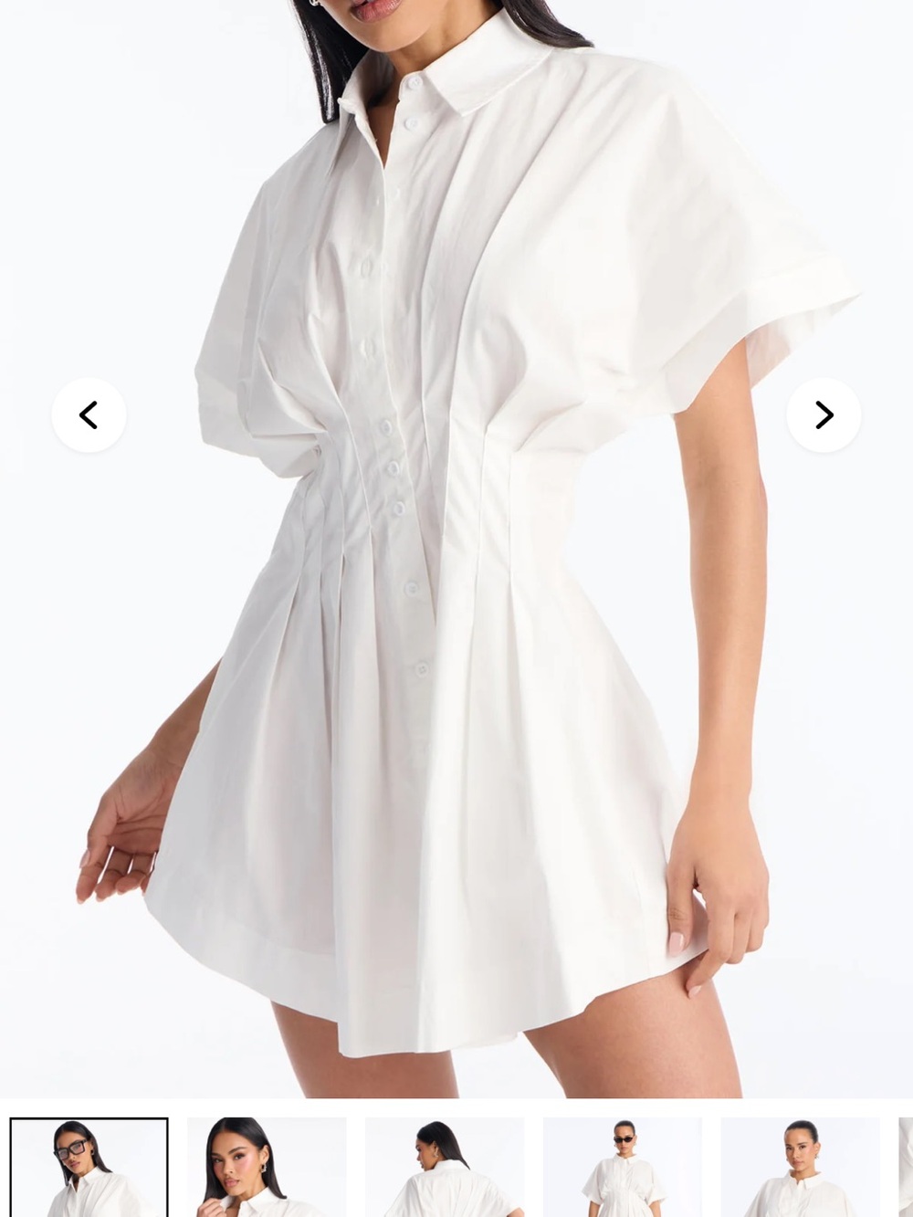 Fashion nova NWT White Button-Front Shirt Dress
